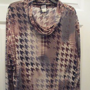 Southern Lady Pullover Turtleneck Long Sleeve Blouse XL